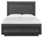 Magnussen Furniture Wentworth Village King Wood/Metal Panel Storage Bed in Sandblasted Oxford Black B4995-64A image