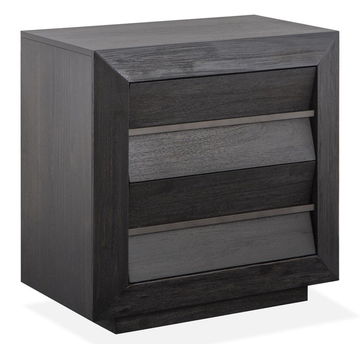 Magnussen Furniture Wentworth Village 2 Drawer Nightstand in Sandblasted Oxford Black