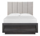 Magnussen Furniture Wentworth Village Queen Upholstered Bed with Storage Footboard in Sandblasted Oxford Black image