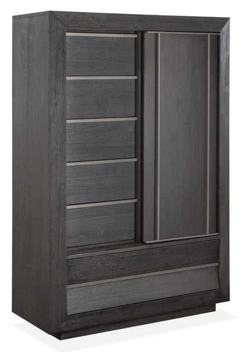 Magnussen Furniture Wentworth Village Sliding Door Chest in Sandblasted Oxford Black