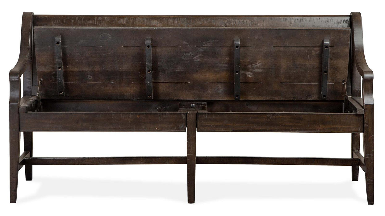 Magnussen Furniture Westley Falls Bench with Back in Graphite