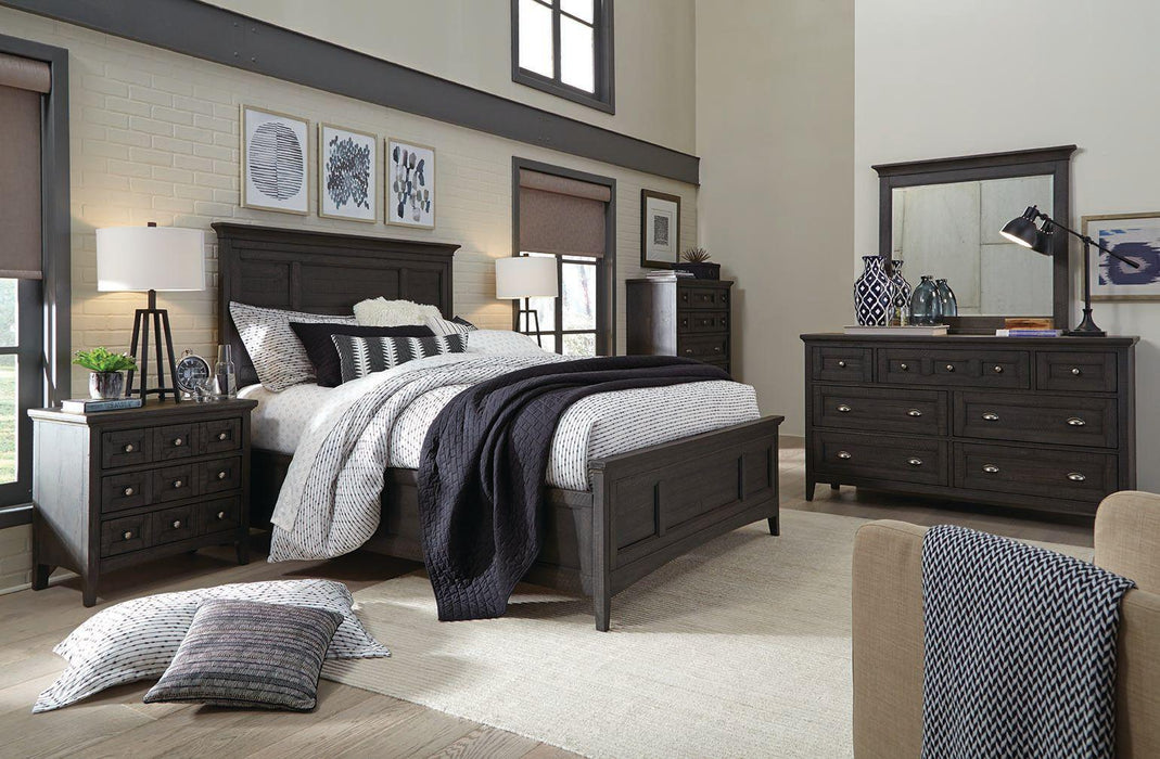 Magnussen Furniture Westley Falls King Panel Bed with Regular Rails in Graphite