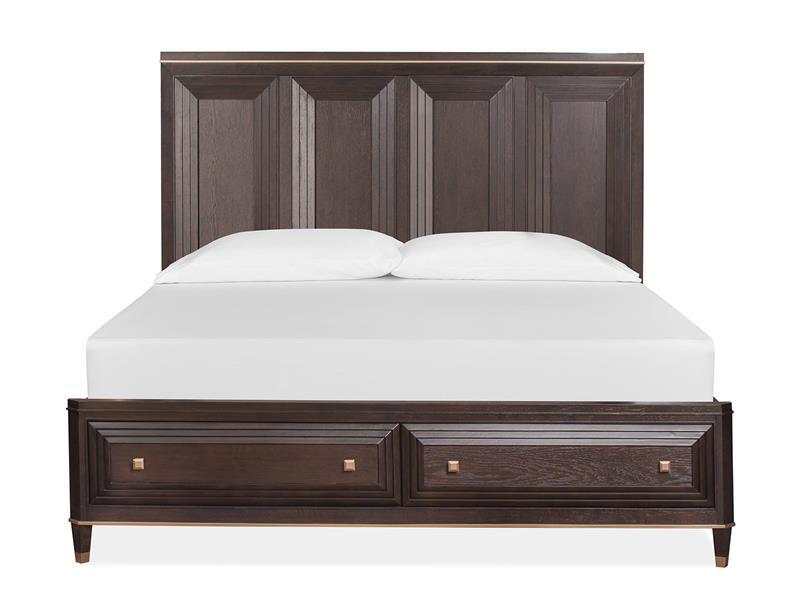 Magnussen Furniture Zephyr California King Panel Storage Bed in Sable