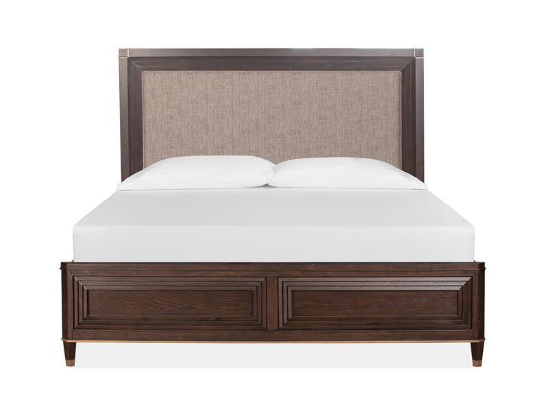 Magnussen Furniture Zephyr California King Upholstered Panel Bed in Sable