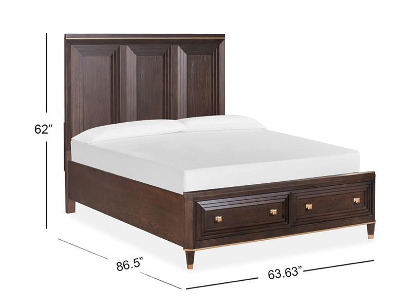 Magnussen Furniture Zephyr Queen Panel Storage Bed in Sable