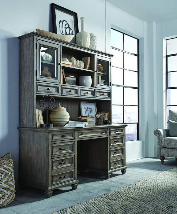 Magnussen Lancaster Credenza with Hutch in Dove Tail Grey