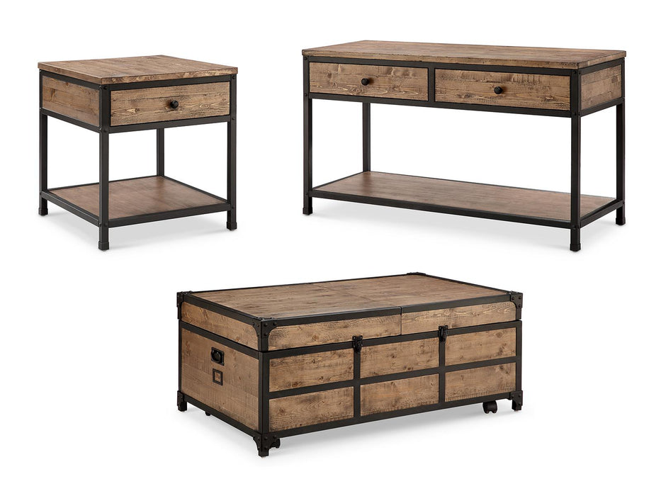 Magnussen Maguire Rectangular Expandable Cocktail Table in Black and Weathered Barley