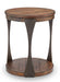 Magnussen Montgomery Round End Table in Bourbon and Aged Iron image