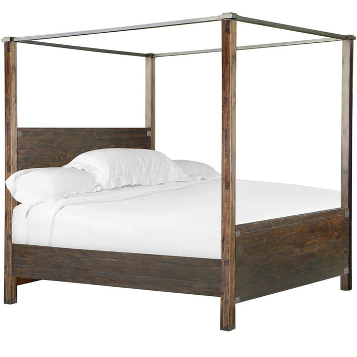 Magnussen Pine Hill Queen Canopy Bed in Rustic Pine